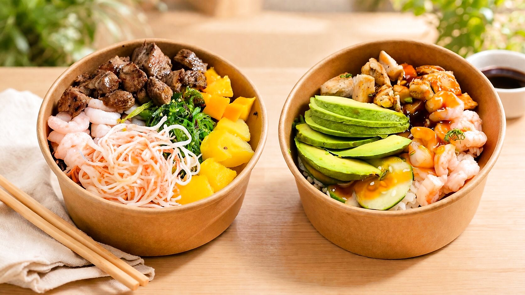 Poke bowls platter